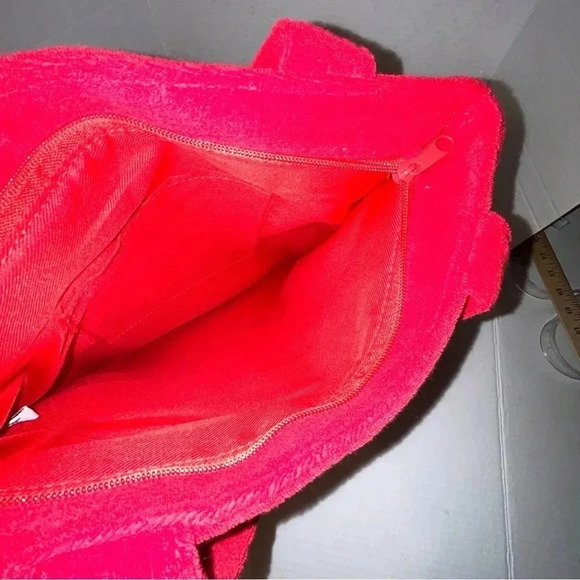 Vintage Y2K Betty Boop Tote Bag 2004 Red Terry Cloth Pocket Shoulder Straps - Picture 4 of 11